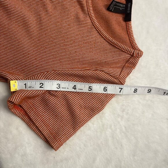 Forever 21 Womens Ribbed Knit Rust Orange Short Sleeve Bodycon Dress Size S - Picture 6 of 8